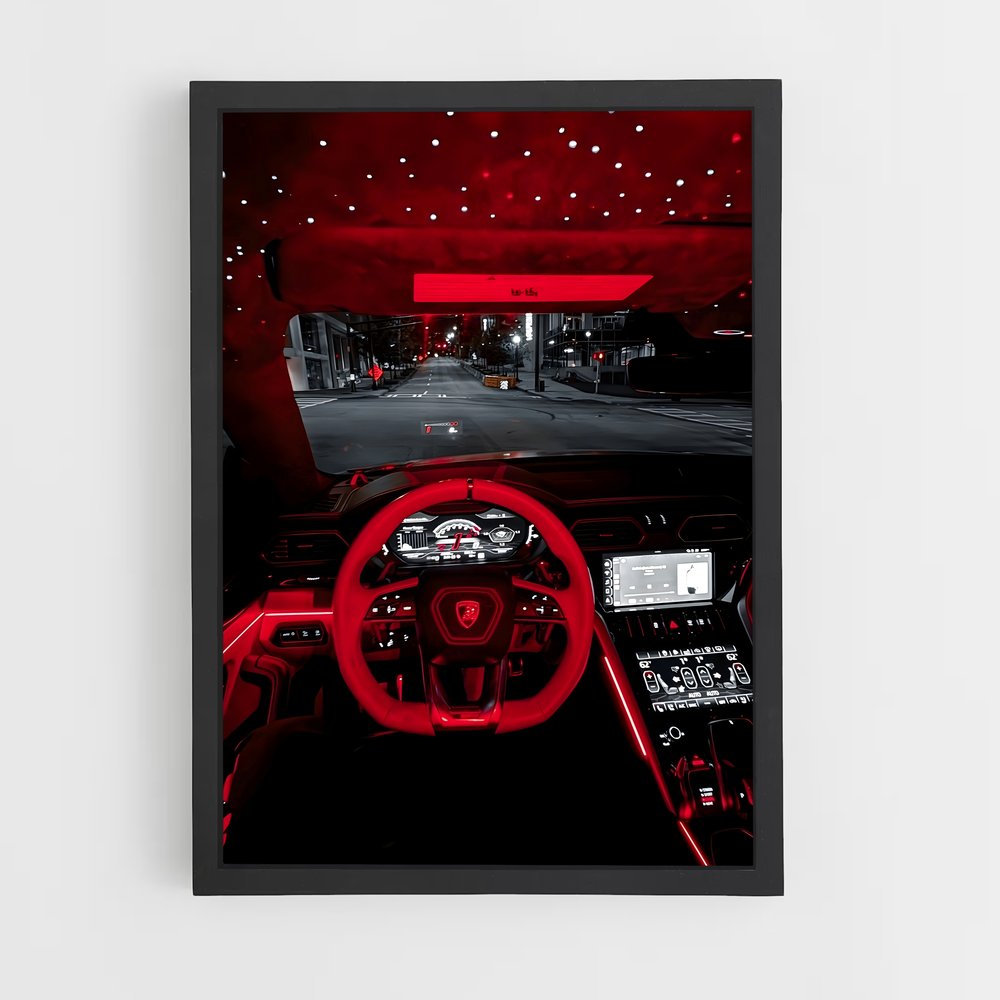 Poster Intérieur Rouge – affiche Lamborghini (vue 2)